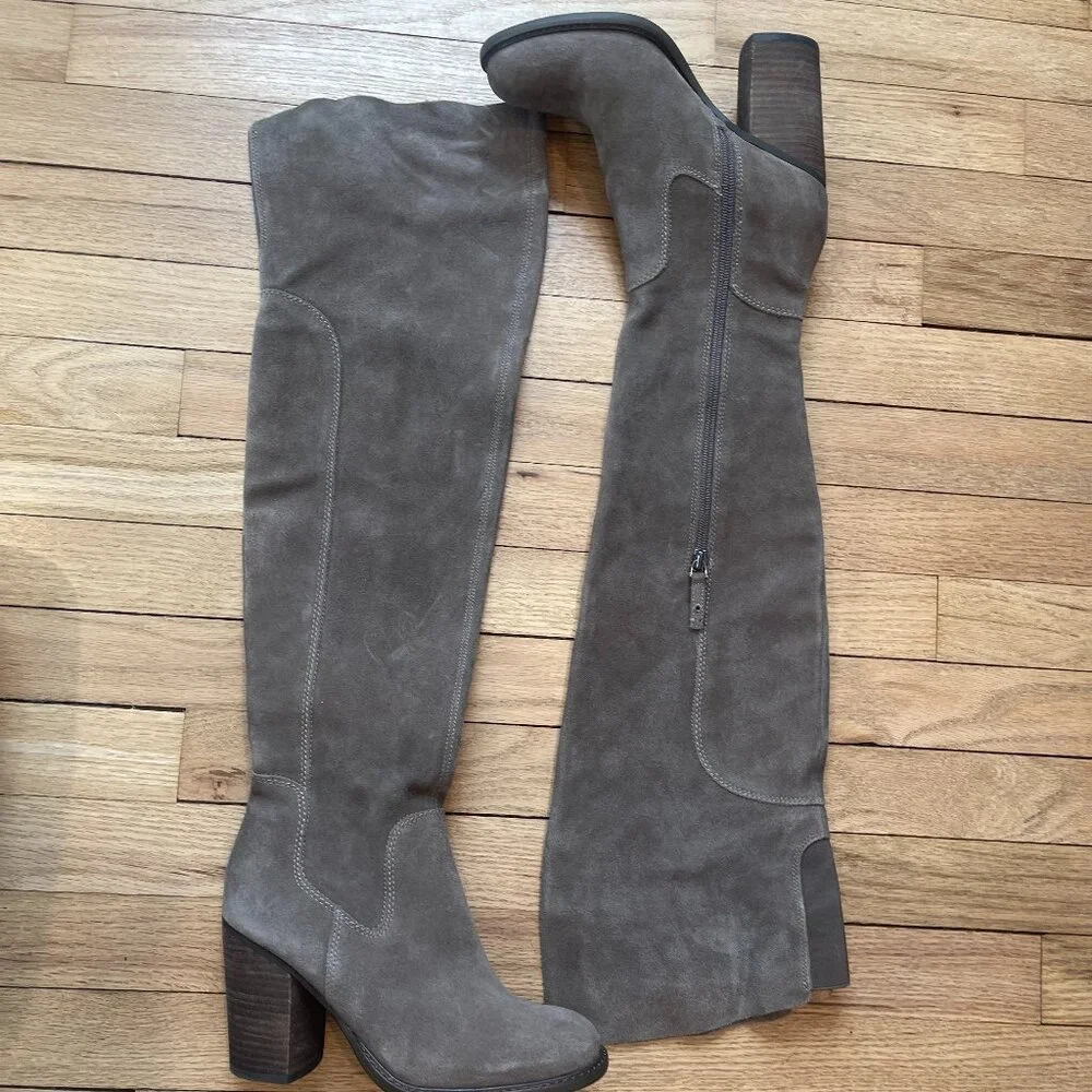 Kelsi Dagger Brooklyn Logan Taupe Wide Calf Boots NWOB Size 7
